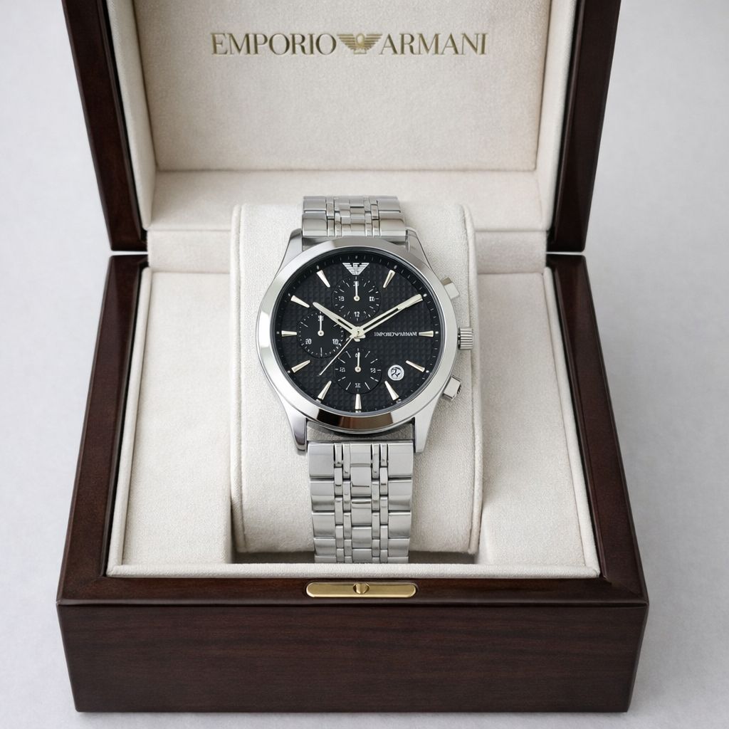 Emporia Armani Black and Silver Watch