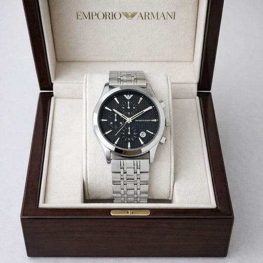Emporia Armani Black and Silver Watch