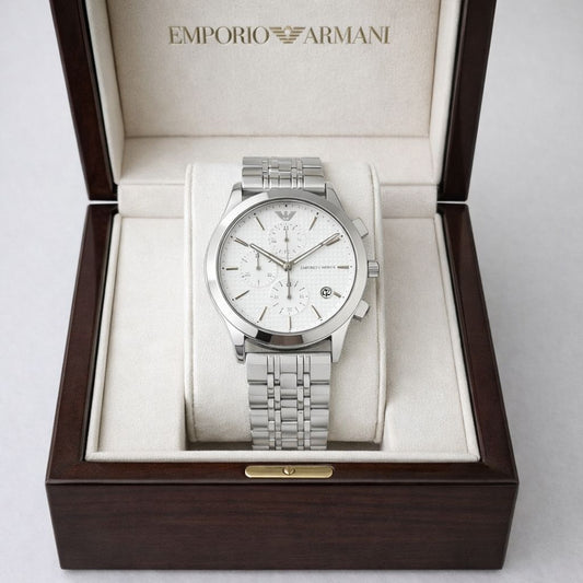 Emporioa Armani Silver-White Watch